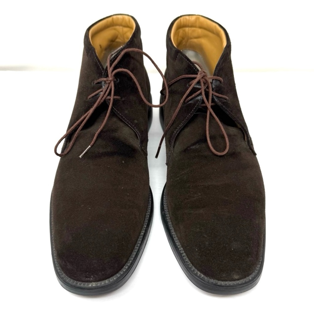 SALVATORE FERRAGAMO men’s brown suede ankle boots, made in Italy, size 9D